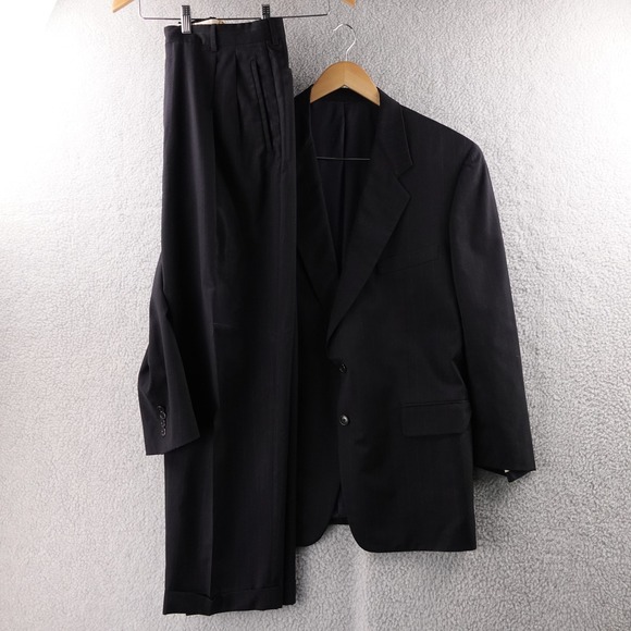 Corneliani Mark Shale Super 110s Merino Wool Suit 2 Piece Mens 52R Made in Italy